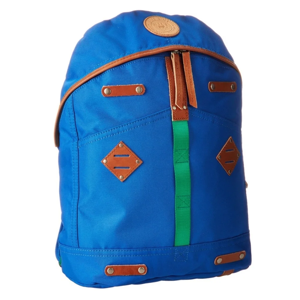 Will Leather Goods Colorblock Blue Leather Accent Backpack